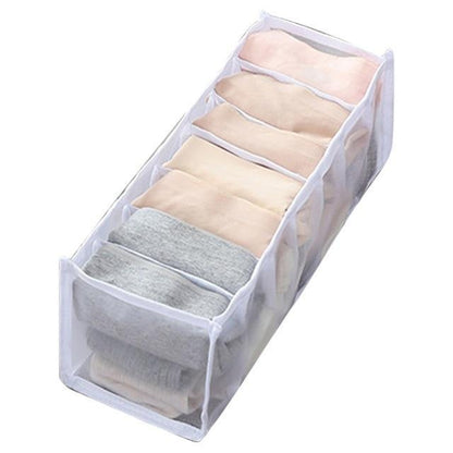 Color Foldable Underwear Storage Box Socks Magic Mesh Transparent Plaid Fabric Artist