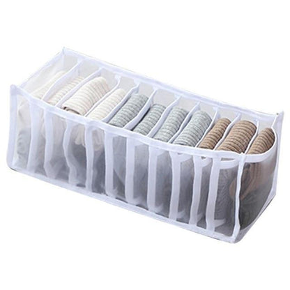 Color Foldable Underwear Storage Box Socks Magic Mesh Transparent Plaid Fabric Artist