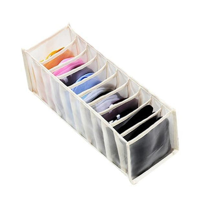 Color Foldable Underwear Storage Box Socks Magic Mesh Transparent Plaid Fabric Artist