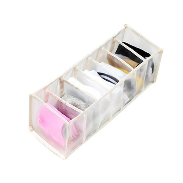 Color Foldable Underwear Storage Box Socks Magic Mesh Transparent Plaid Fabric Artist
