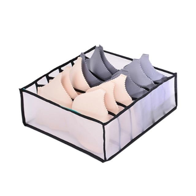 Color Foldable Underwear Storage Box Socks Magic Mesh Transparent Plaid Fabric Artist