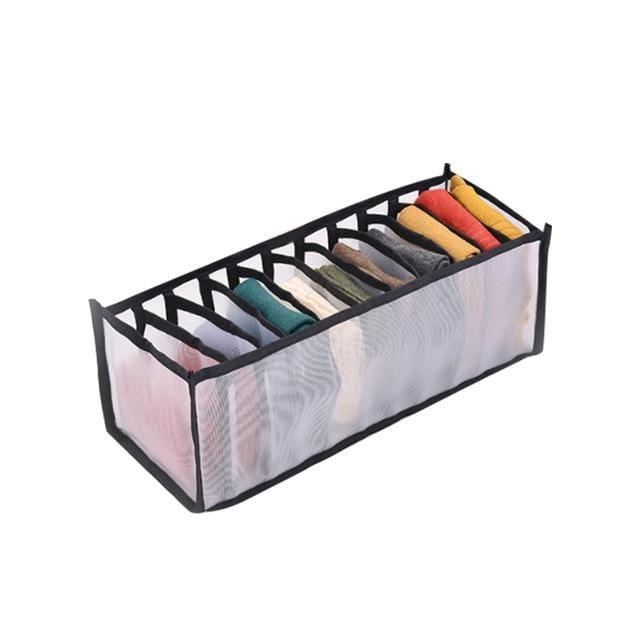 Color Foldable Underwear Storage Box Socks Magic Mesh Transparent Plaid Fabric Artist