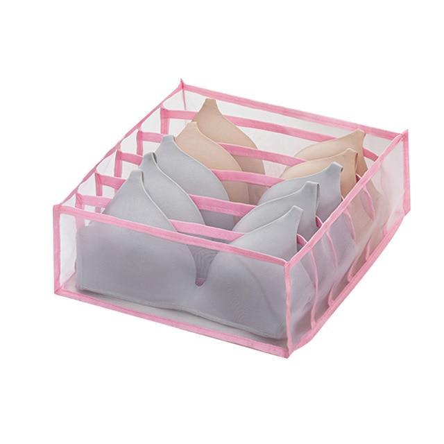 Color Foldable Underwear Storage Box Socks Magic Mesh Transparent Plaid Fabric Artist