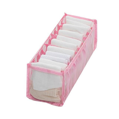 Color Foldable Underwear Storage Box Socks Magic Mesh Transparent Plaid Fabric Artist