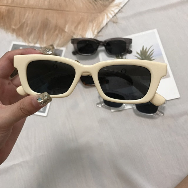 2024 New Women Rectangle Vintage Sunglasses Brand Designer Retro Points Sun Glasses Female Lady Eyeglass Cat Eye Driver Goggles