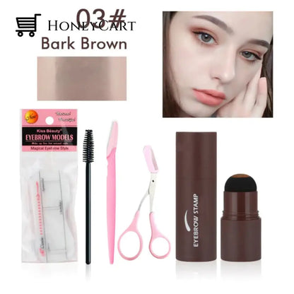 Professional Eyebrow Stamp Shaping Kit Dark Brown Eye