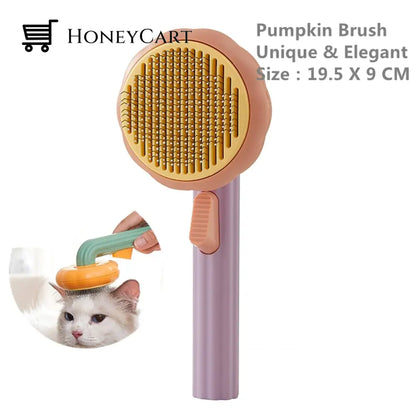 Pumpkin Pet Fur Brush Purple