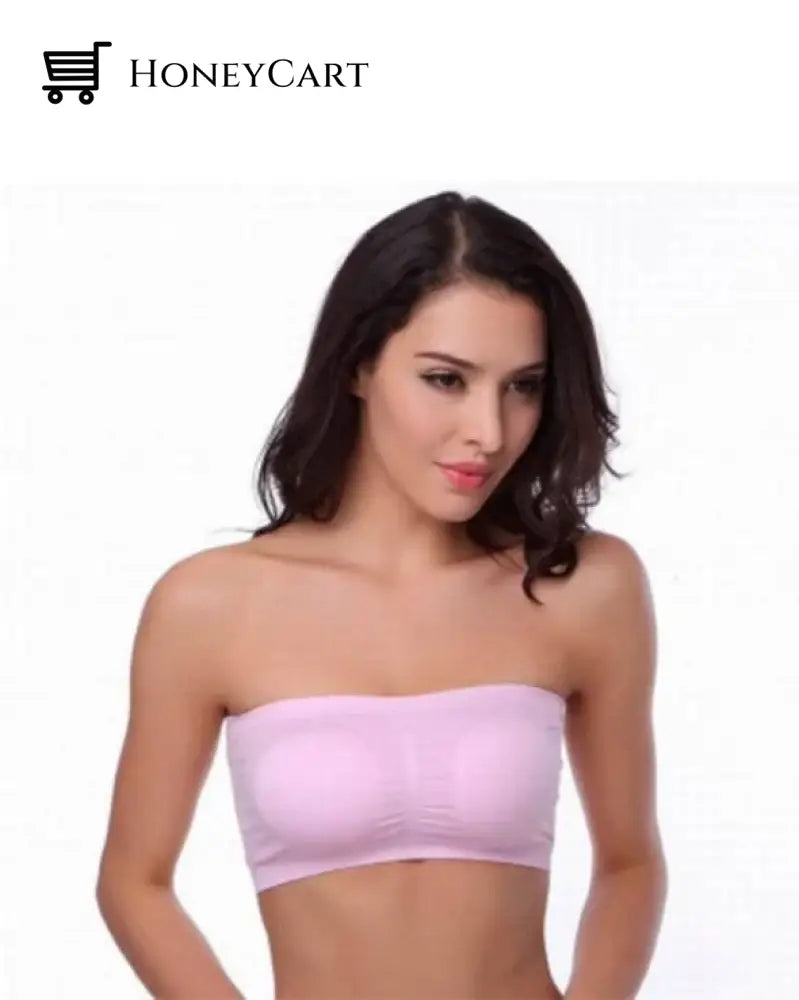 Pure Comfort Wireless Strapless Bra Pink / S Underwear