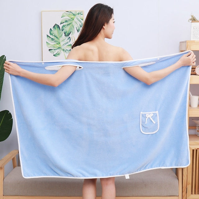 Plus Size 80-180 Catties  Wearable Bath Towel Sling Bathrobe Bath Skirt Thickened  Pure Cotton Absorbent