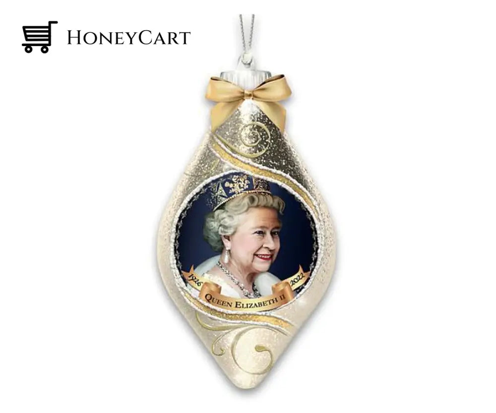 Queen Elizabeth Ii With Corgi - Christmas Ornament Gold / 3.5 Aluminium