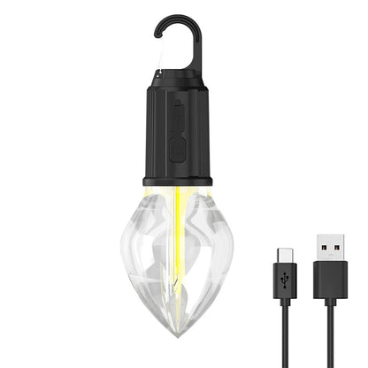 Rechargeable LED Camping Lamp with Hook – Waterproof Tent Light with 3 Modes for BBQs and Outdoor Ambiance