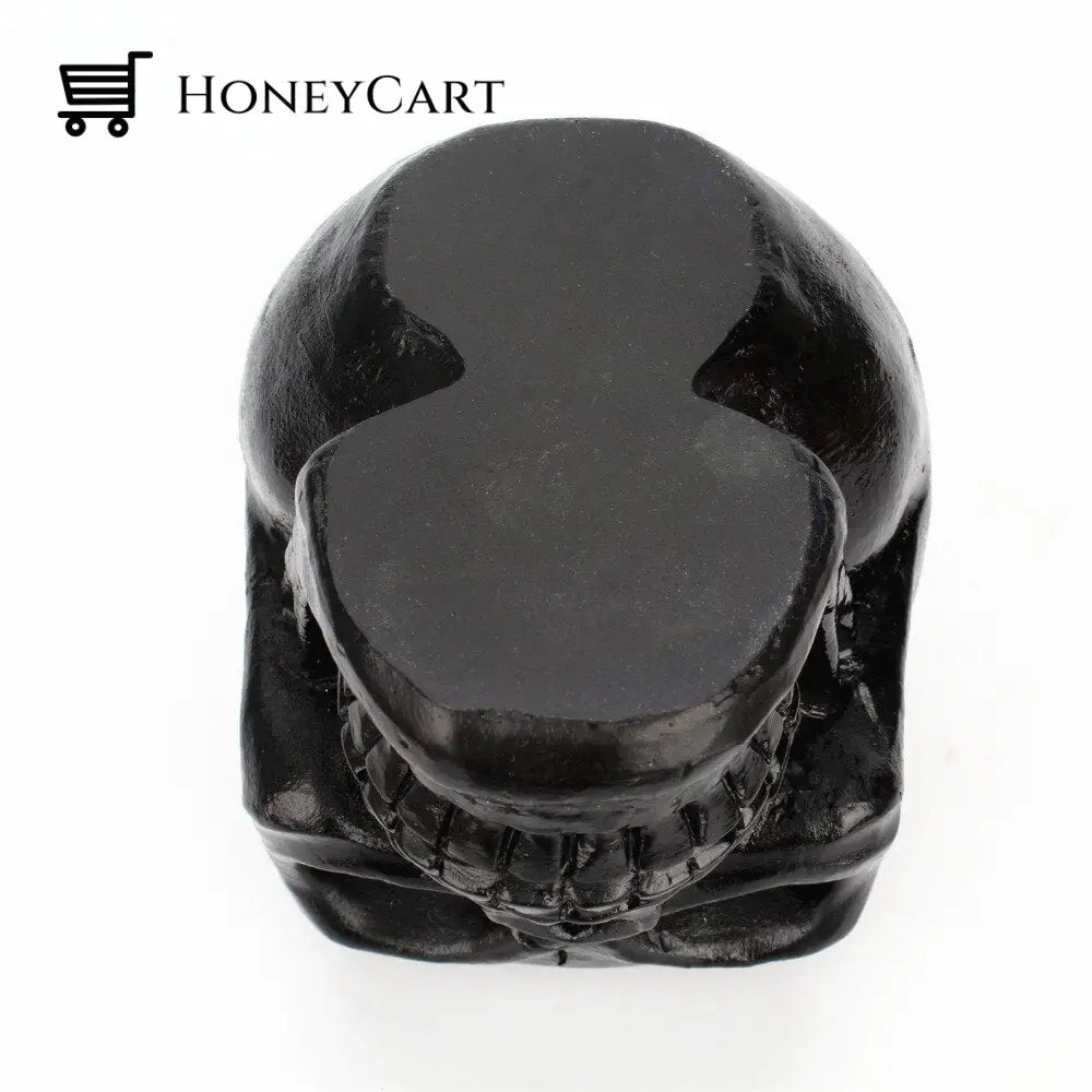 Resin Black Skull Makeup Organizer Desk Organizers