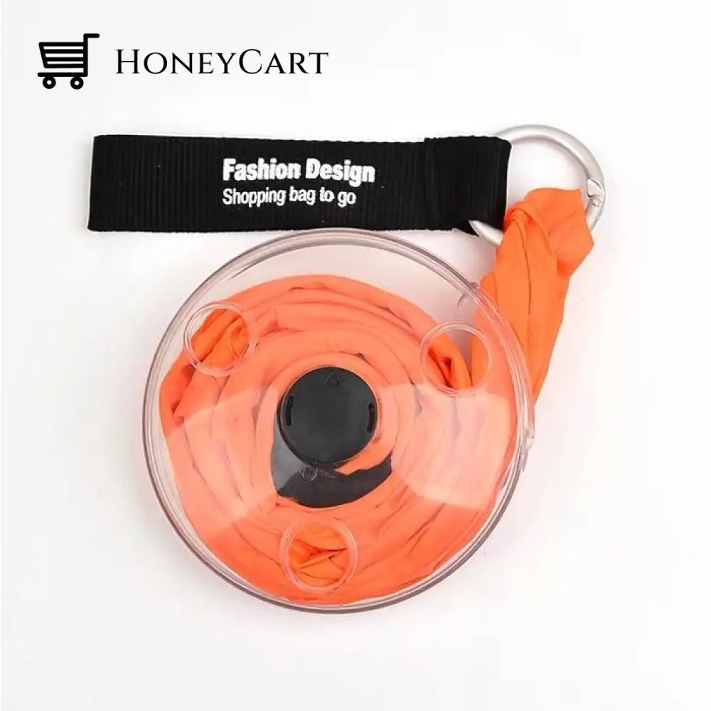 Retractable Storage Bag - Keychain Multifunctional Shopping Orange Home And Kitchen