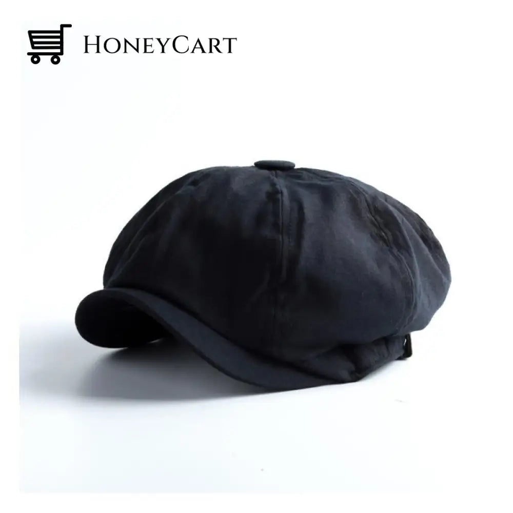 Retro Hat For Men Black / M (55-58Cm)