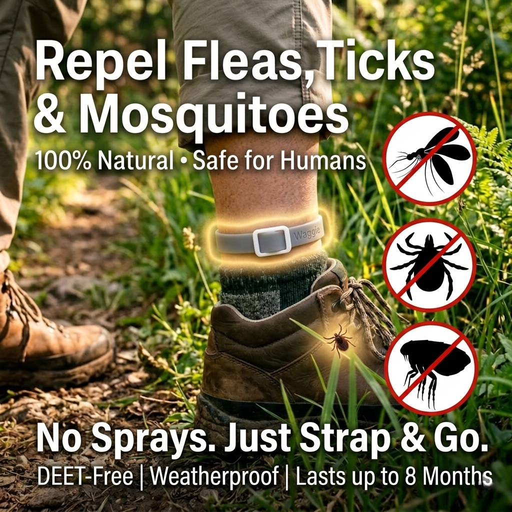 Waggie™ - Natural Anti-Flea, Tick, & Mosquito Collar (Human-Grade 8+ Months Protection)