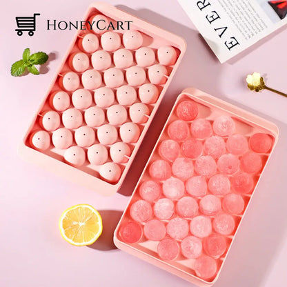 Round Ice Cube Tray With Lid Ball Maker Mold