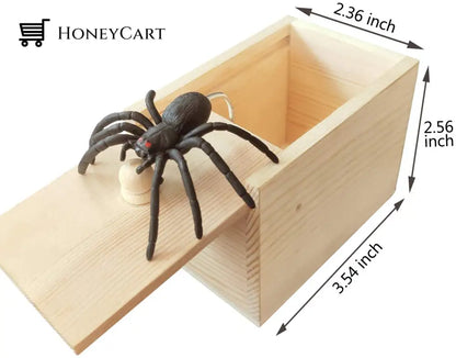 Rubber Spider Prank Box Handcrafted Wooden Surprise Ltt-Decor