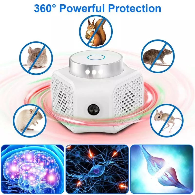 4-in-1 Ultrasonic Rodent Repellent Pest Squirrel Repeller Mouse Rat Deterrent