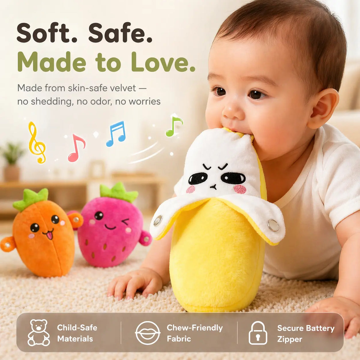 Interactive Plush Toy for Two Player Sensory Play