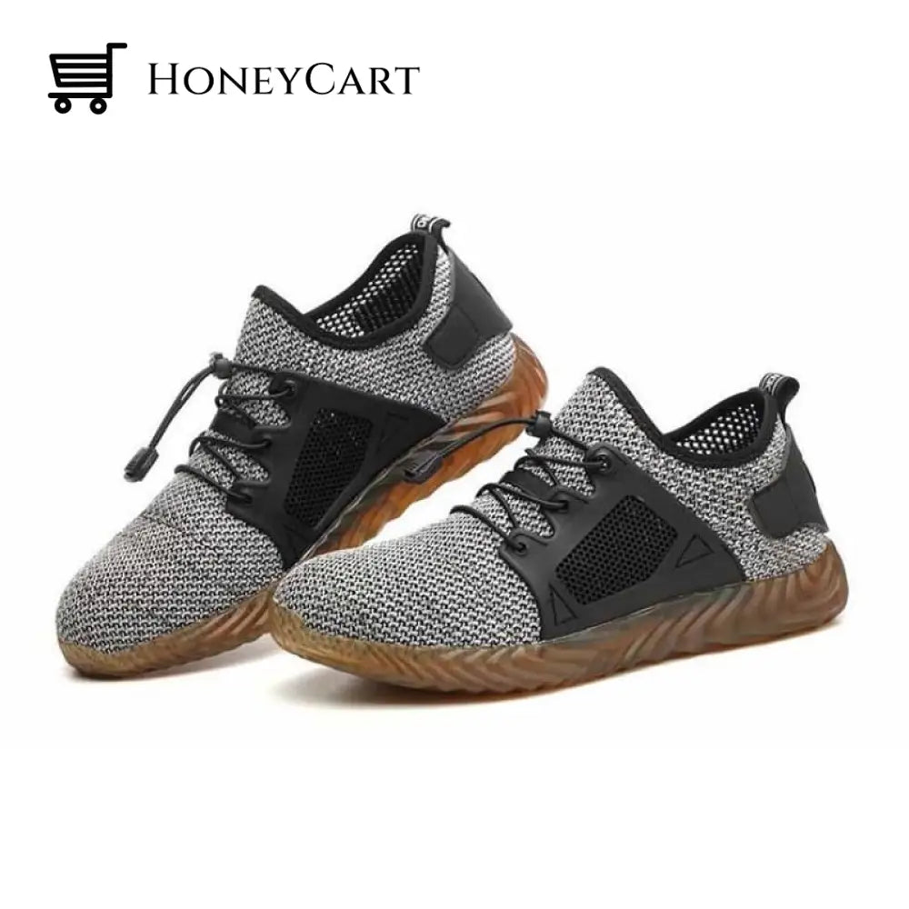 Safety Work Sneakers Non Slip Anti-Smashing Anti-Puncture Lightweight Outdoor Shoes Grey /