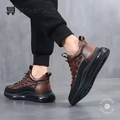 Sale Off 49% Men Crocodile Embossed Lace-Up Sneaker Brown / Us 7/ Eu 39 Gift Ideas