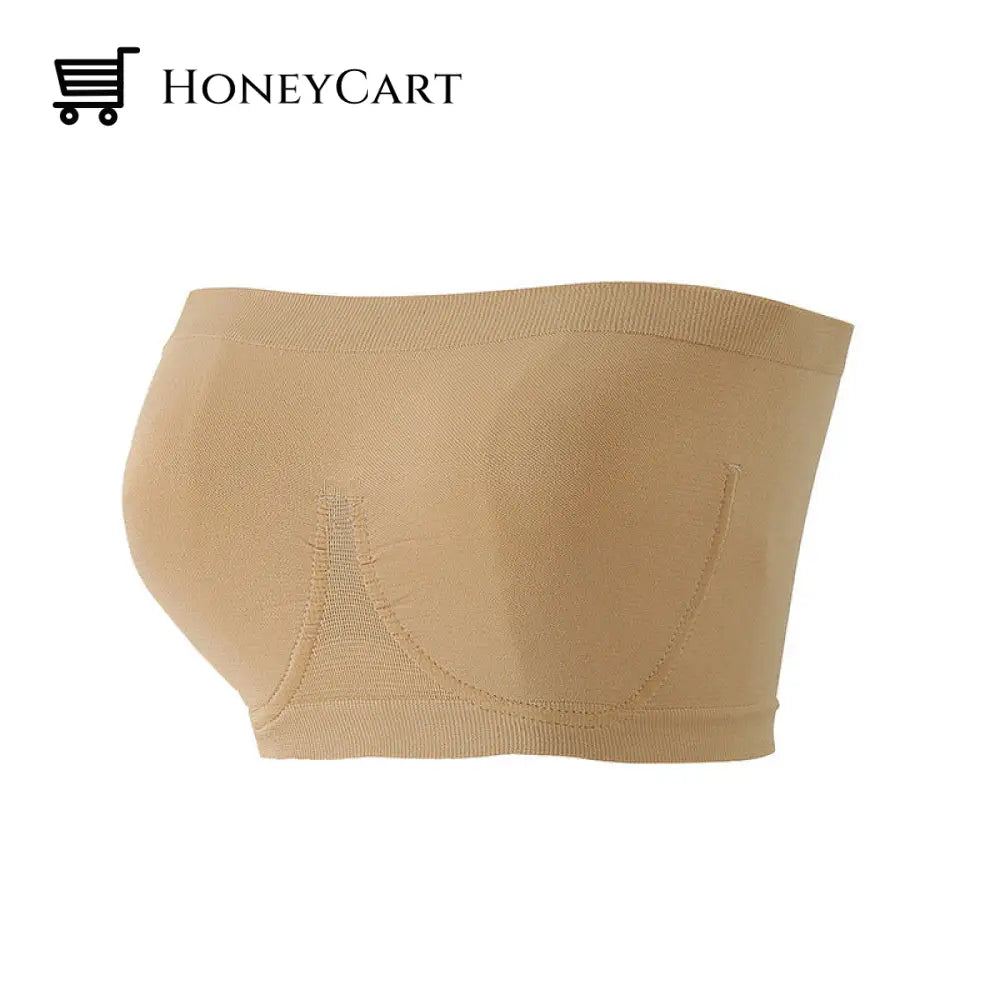 Seamless Imitation Steel Ring Strapless Tube Top Skin / S Clothing