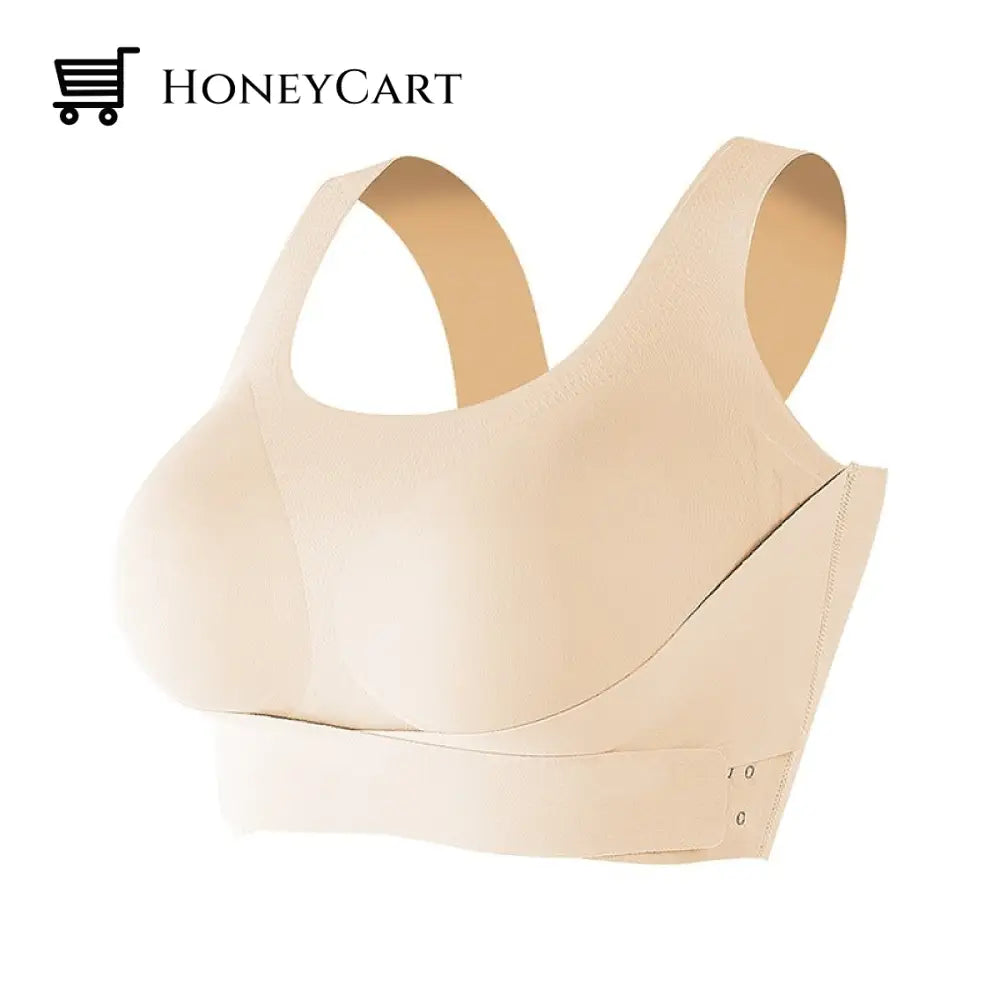 Seamless Support Bra Posture Corrector Bralette Front Closure Underwear Cross Back Humpback For Plus