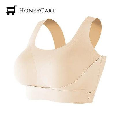 Seamless Support Bra Posture Corrector Bralette Front Closure Underwear Cross Back Humpback For Plus