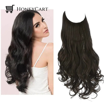 Secret Hair Invisible Halo Extensions Black Brown / 14 Inches | 70 Grams