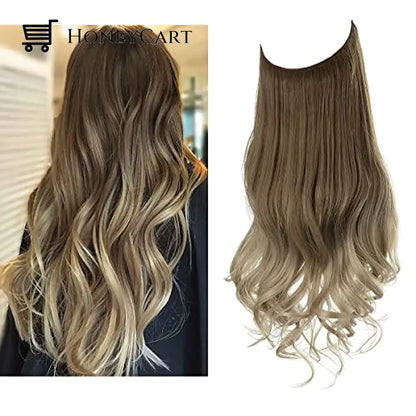 Secret Hair Invisible Halo Extensions Brown To Ash Blonde / 14 Inches | 70 Grams