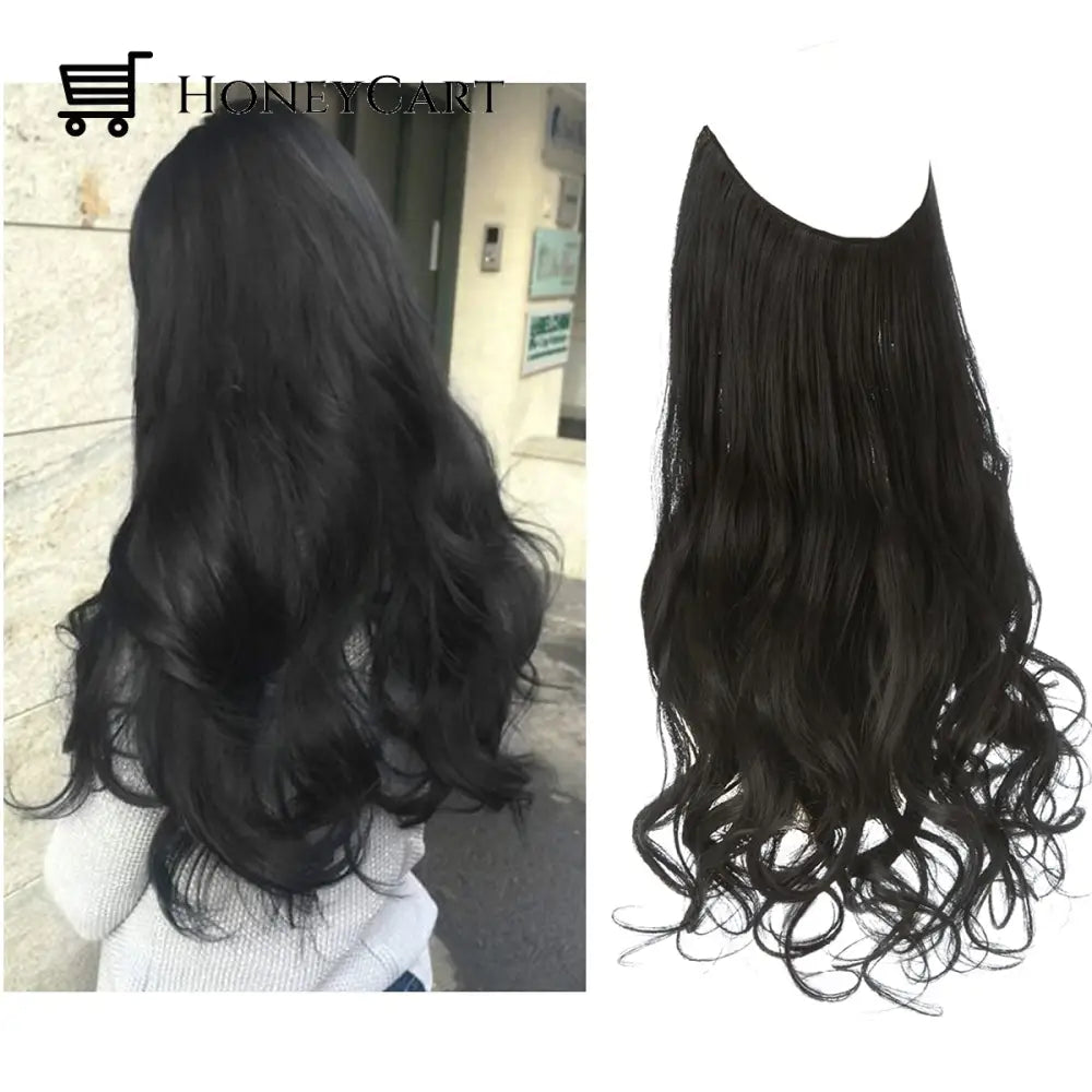 Secret Hair Invisible Halo Extensions Off Black / 14 Inches | 70 Grams