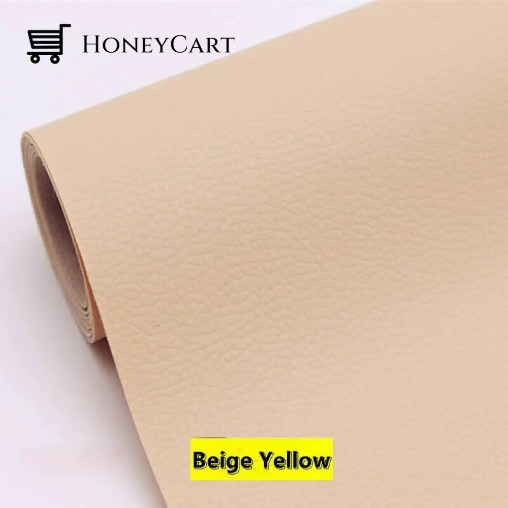 Self Adhesive Leather Refinisher Cuttable Sofa Repair Beige Yellow / 8*12In(20*30Cm) Tool