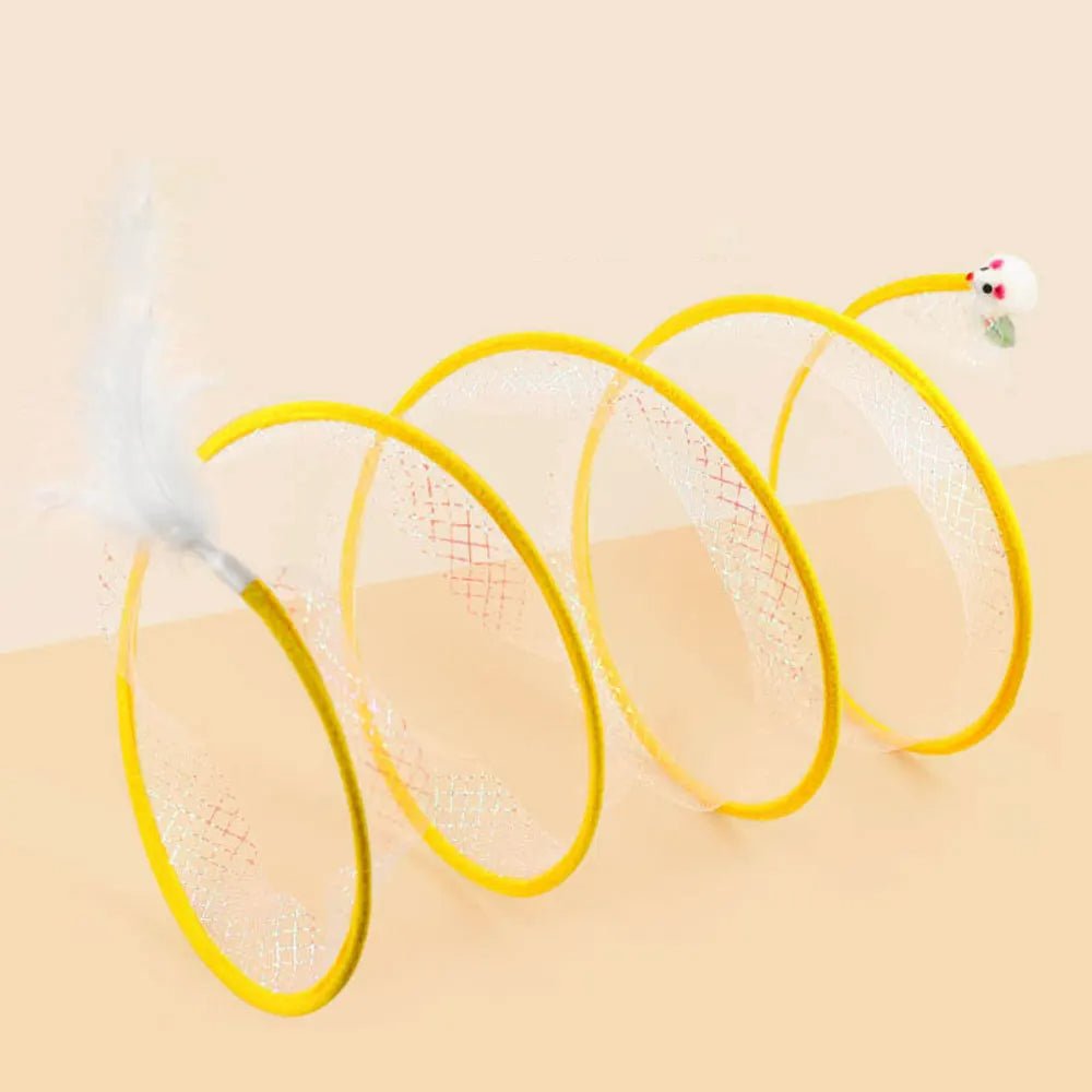 Self-Play Cat Hunting Spiral Tunnel Toy - Indoor Cat Activity Structure, Portable and Foldable Toy