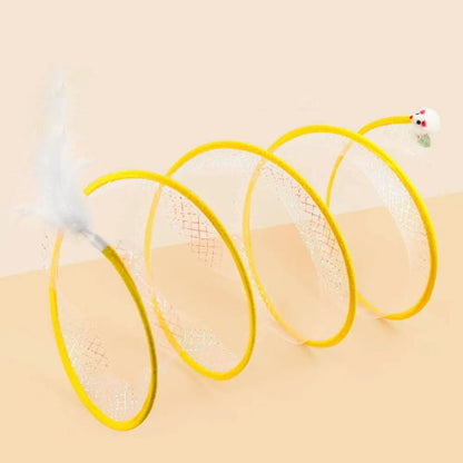 Self-Play Cat Hunting Spiral Tunnel Toy - Indoor Cat Activity Structure, Portable and Foldable Toy