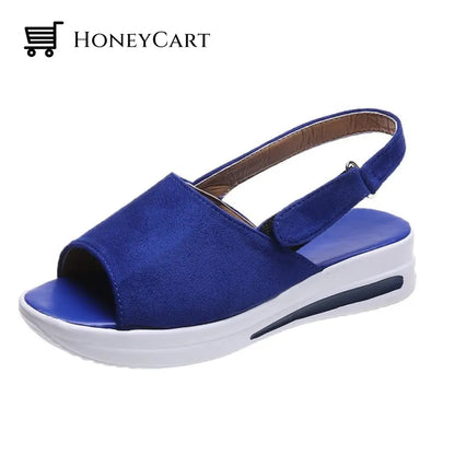 Serenestep Comfortable Suede Wedges Sandals For Women 4.5 / Blue