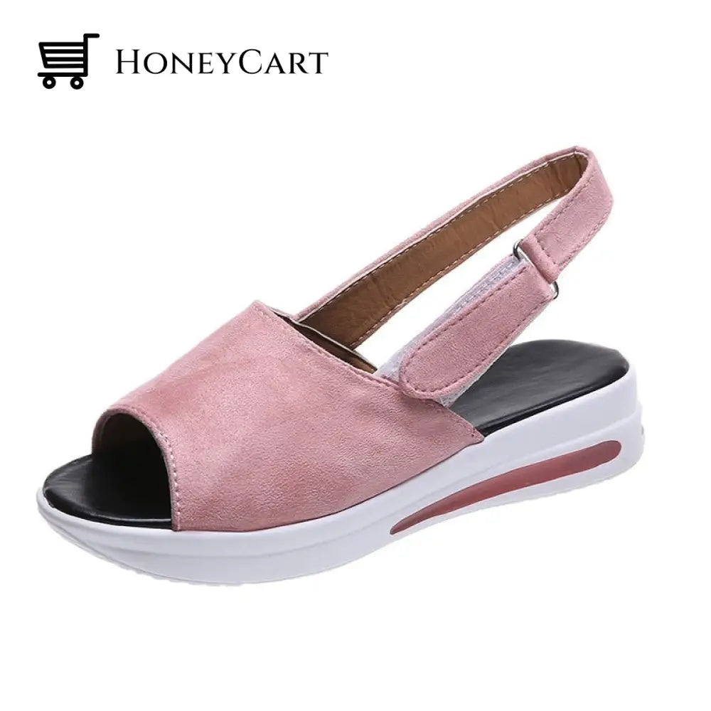 Serenestep Comfortable Suede Wedges Sandals For Women 4.5 / Pink