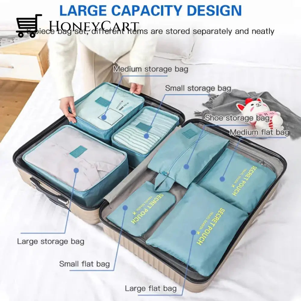 Set Of 7 Travel Storage Bags