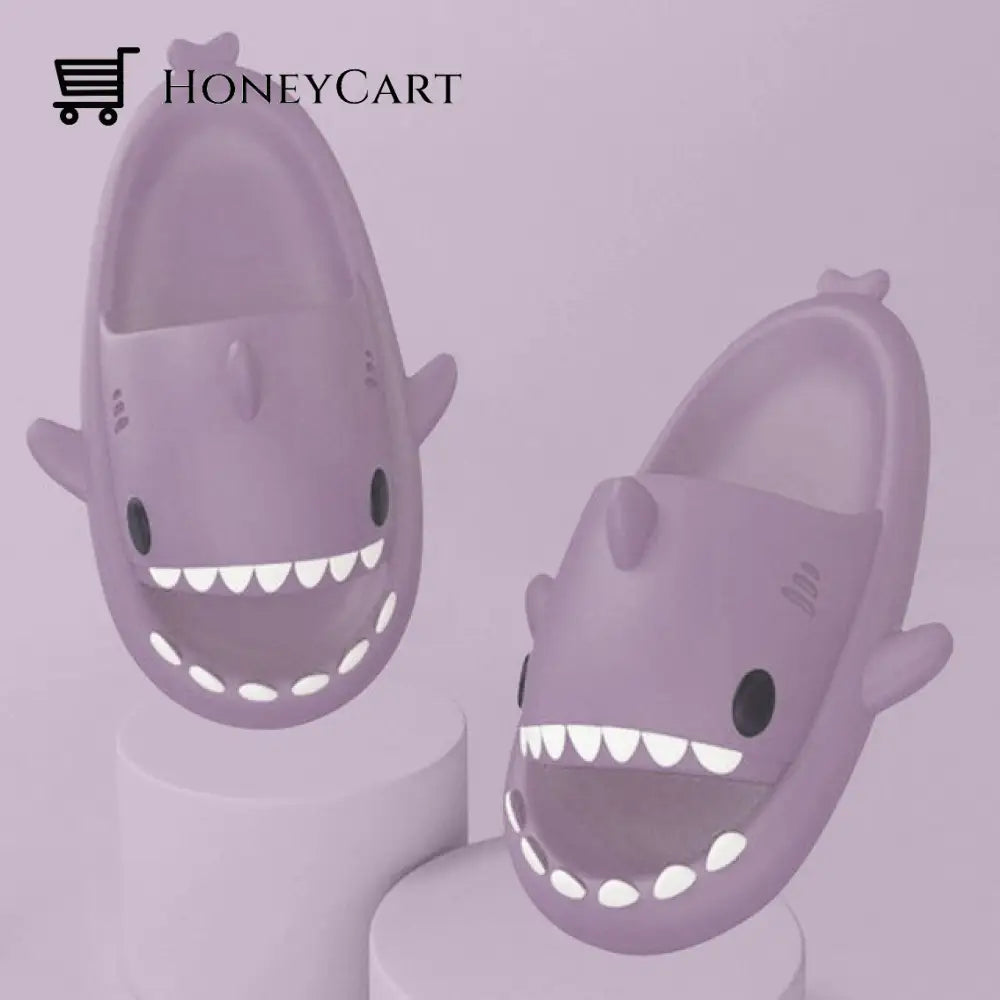 Shark Slippers - Flip Flops Anti-Skid Couple Fashion Shoes A-Purple / 36-37