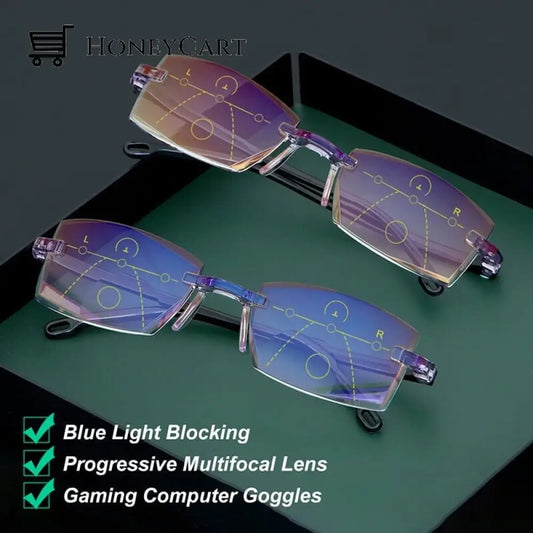 Shop Now 50% Off - Sapphire High Hardness Anti Blue Light Intelligent Dual Focus Reading Glasses