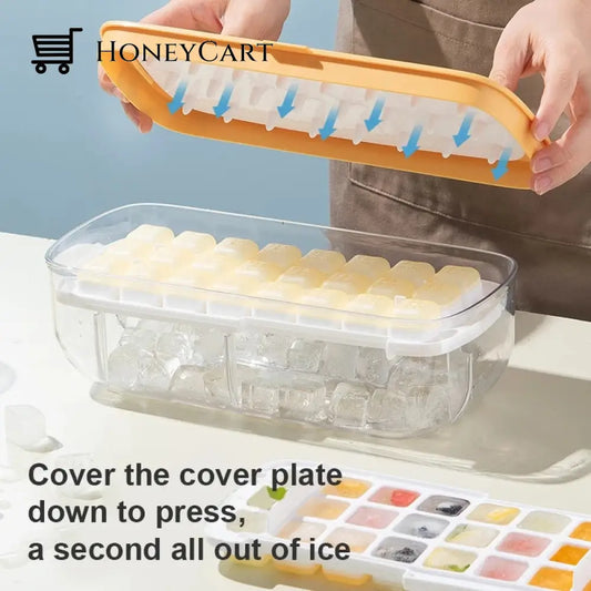 Silicone Ice Mold And Storage Box 2 In 1 Cube Tray Making Mould Box