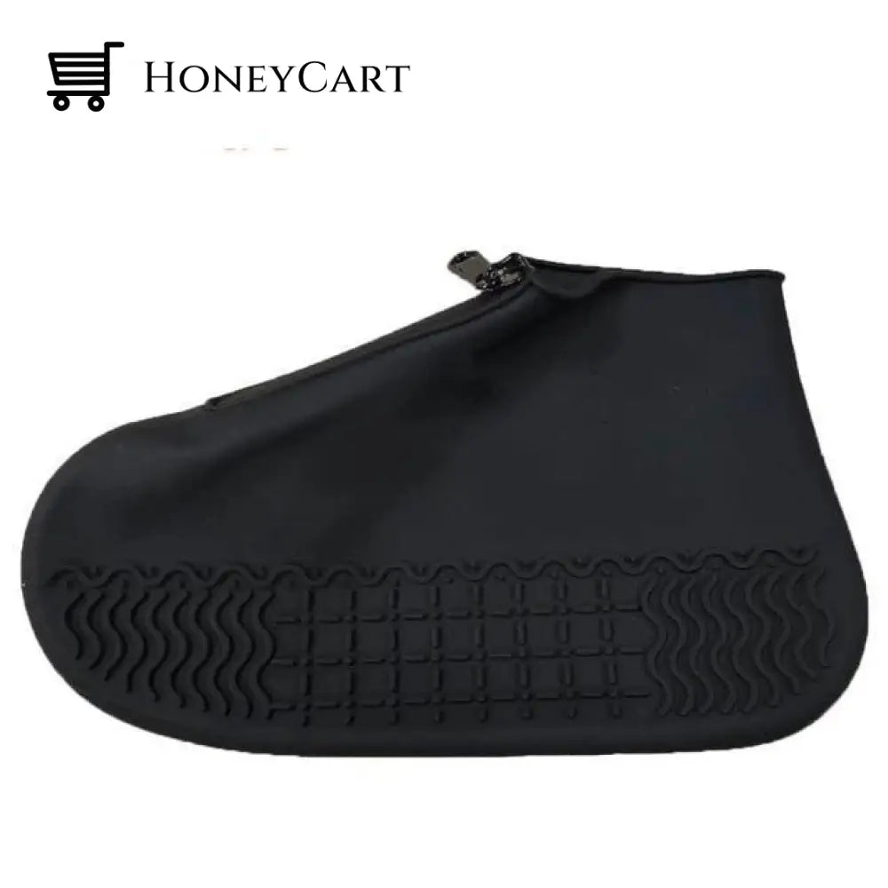 Silicone Shoe Covers With Zipper Black / S