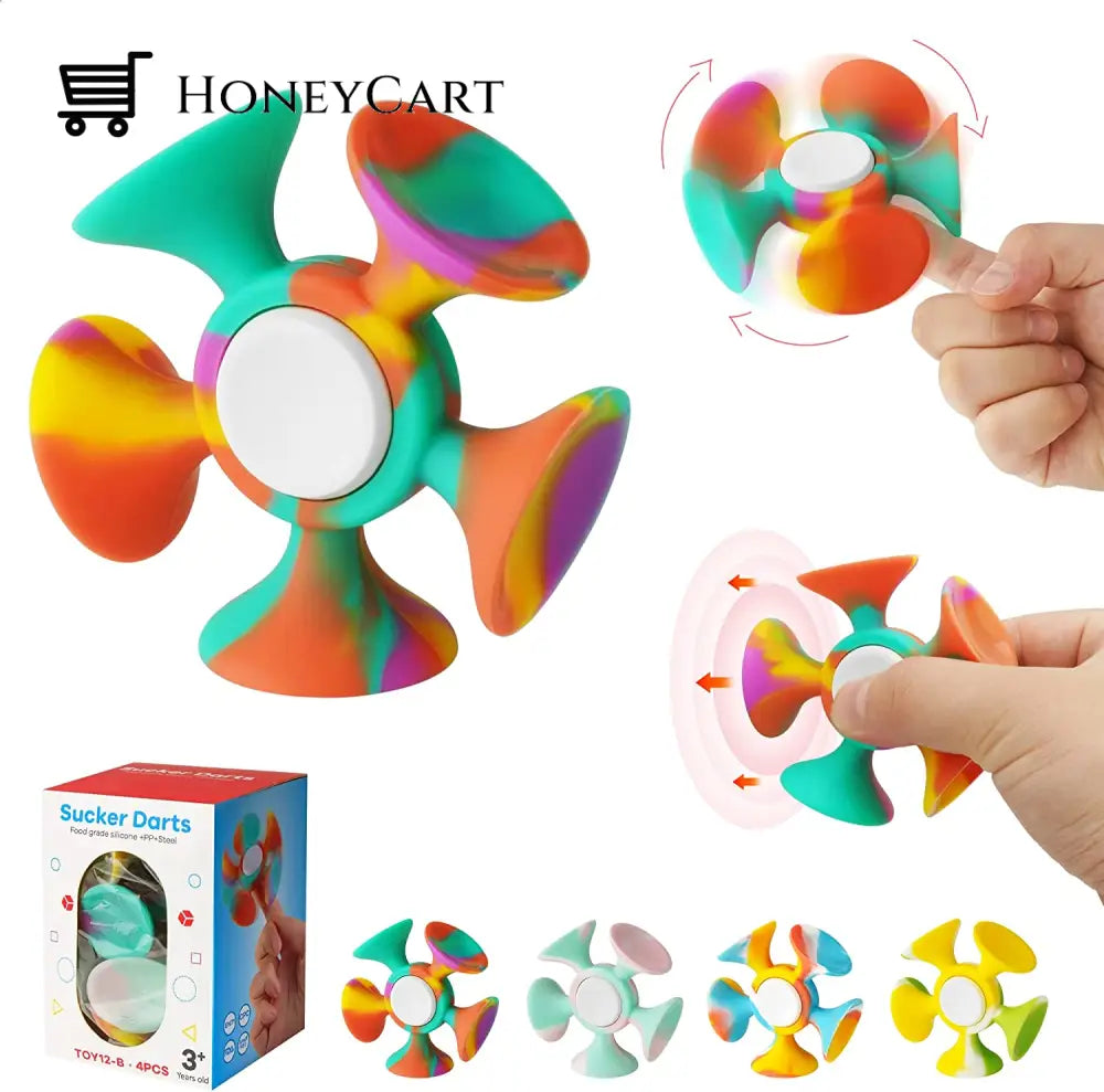 Silicone Suction Dart Spinner Toys