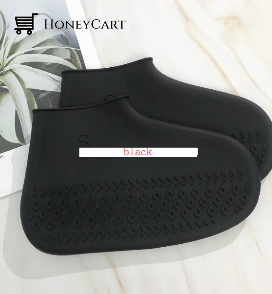 Silicone Waterproof Shoe Cover Black / S (21 Cms) Silicon