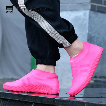 Silicone Waterproof Shoe Cover Pink / S (21 Cms) Silicon