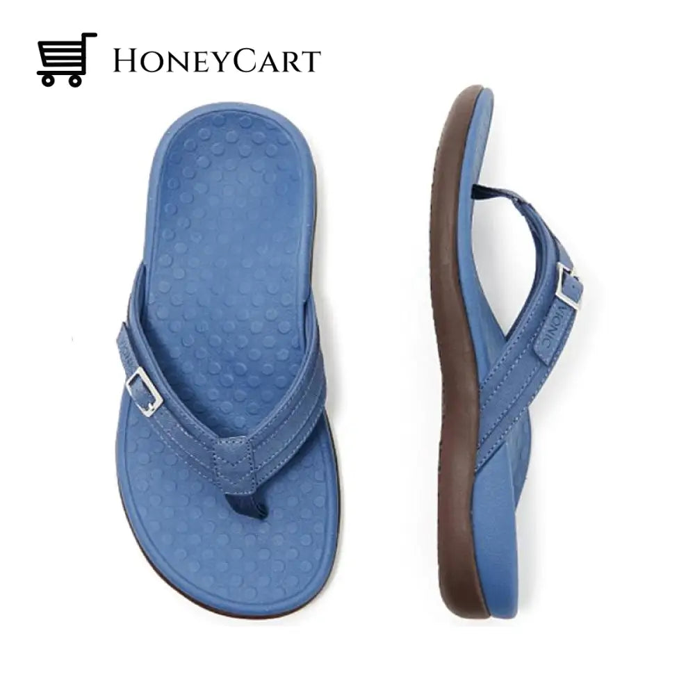 Simple Pu Flip Flops Blue / 35