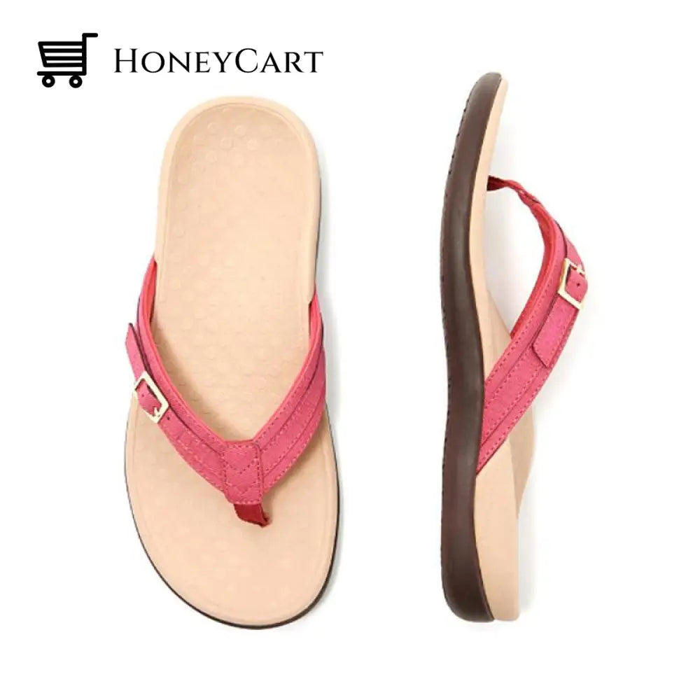 Simple Pu Flip Flops Rose / 35