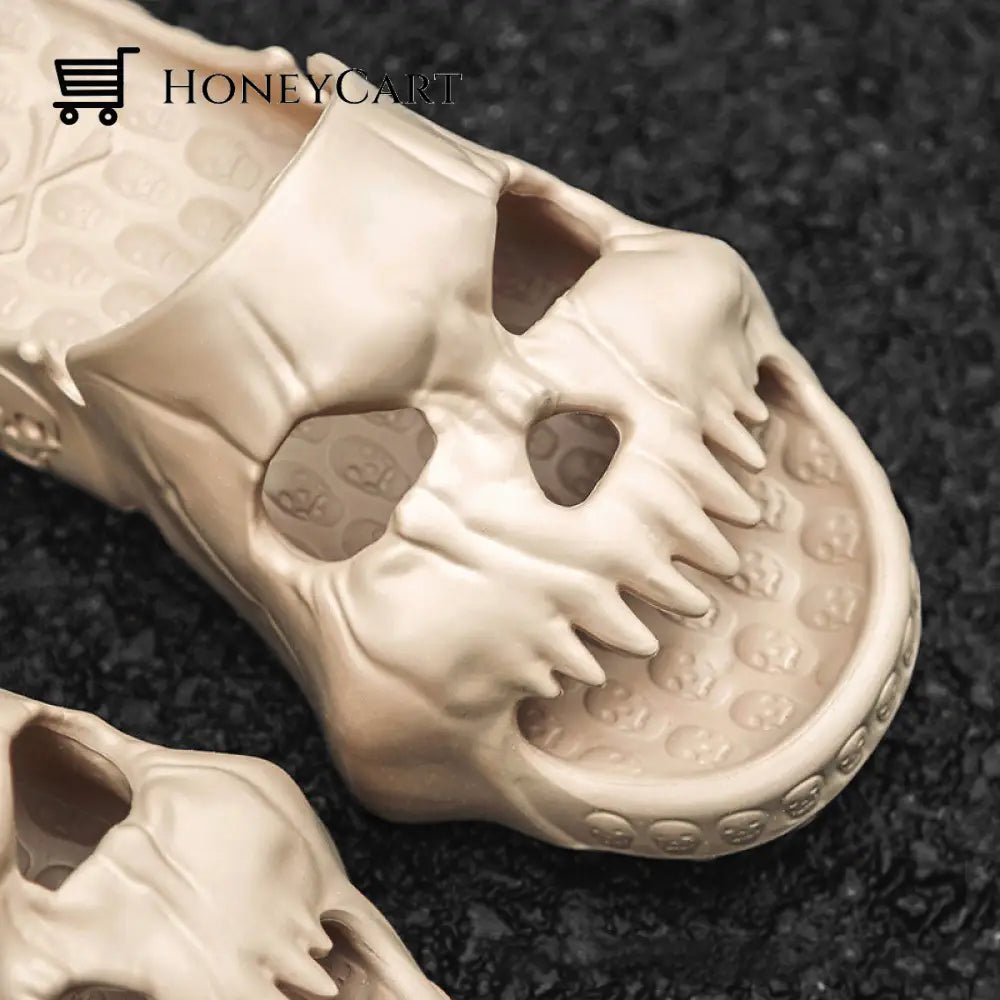 Skull Design Single Band Slippers