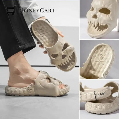 Skull Design Single Band Slippers