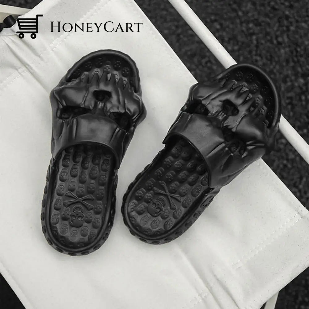 Skull Design Single Band Slippers