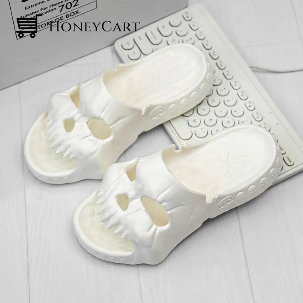 Skull Design Single Band Slippers